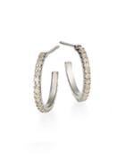 Bavna Diamond & Sterling Silver Hoop Earrings/0.5