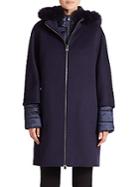 Cinzia Rocca Fur-trimmed Hooded Puffer & Wool Jacket