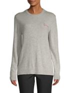 Saks Fifth Avenue Black L'amour Embroidered Sweater