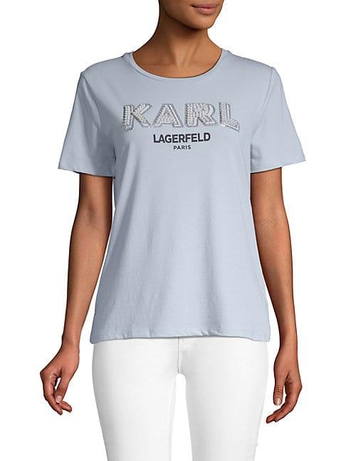 Karl Lagerfeld Paris Sequined Logo Tee
