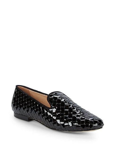 Ava & Aiden Woven Patent Leather Smoking Slippers