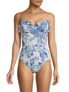 Tommy Hilfiger Floral Strapless One-piece Swimsuit