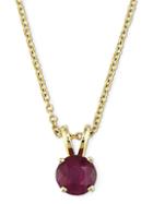 Effy 14k Gold & Ruby Pendant Necklace