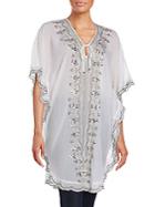 Saks Fifth Avenue Blue Sequin Embroidered Tunic