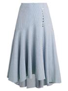 Calvin Klein Striped Asymmetrical High-low Skirt
