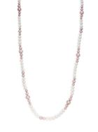 Belpearl 13-14mm Pink & White Round Freshwater Pearl Necklace/36