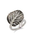Michael Aram Botanical Leaf Diamond & Sterling Silver Ring