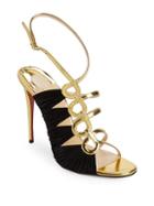 Christian Louboutin Tina Metallic Leather & Suede Cage Sandals