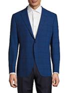 Saks Fifth Avenue Wool & Linen Regular-fit Windowpane Jacket
