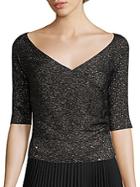 Lafayette 148 New York Sequin Off-the-shoulder Wrap Sweater