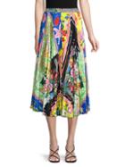 Versace Printed Silk Midi Skirt