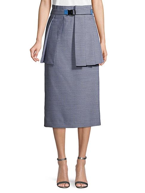 Fendi Patterned Wool & Silk-blend Skirt