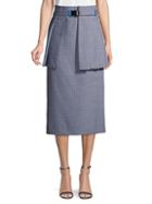 Fendi Patterned Wool & Silk-blend Skirt