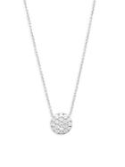 Diana M Jewels Bridal Pav&eacute; Diamond And 14k White Gold Circle Pendant Necklace
