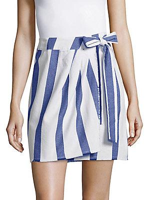 Lavi Striped Wrap Cotton Skirt