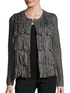 Zero Degrees Celsius Wool Blend Fringed Sweater