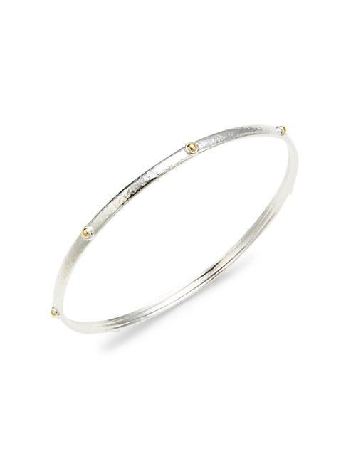 Gurhan Sterling Silver & 24k Goldplated Studded Bangle Bracelet