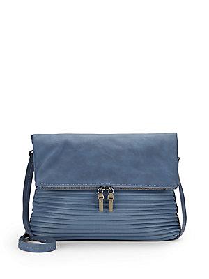 French Connection Faux Leather Pleated Convertible Bag