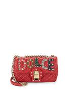 Dolce & Gabbana Lucia Embellished Leather Shoulder Bag
