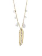Meira T Yellow Gold & Diamond Feather Pendant Necklace
