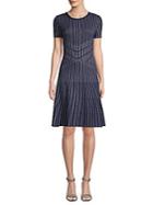 St. John Collection Atlantis Knit Striped Fit-and-flare Dress