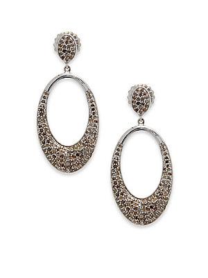 Bavna Champagne Diamond & Sterling Silver Drop Earrings