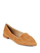 Saks Fifth Avenue Leather-blend Point-toe Flats
