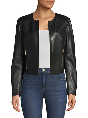 Beatrice B Metallic Leather Jacket