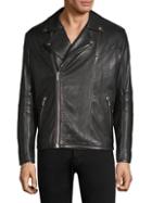 Hugo Lanster Shearling-lined Leather Biker Jacket