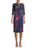 Js Collections Embroidered Lace Cocktail Dress