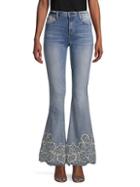 Driftwood Embroidered Flared Jeans