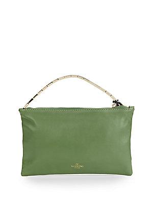 Valentino Leather Top Handle Clutch