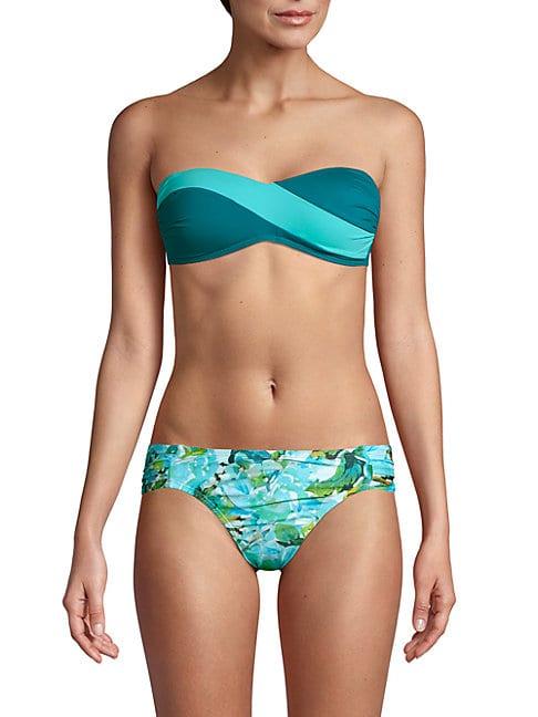 La Blanca Swim Colorblock Bandeau Bikini Top