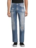 True Religion Distressed Straight-fit Cotton Jeans