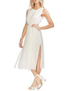 Vince Camuto Oasis Bloom Pleated Belted Dress
