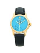 Gucci 126sm Goldtone Stainless Steel & Leather-strap Watch