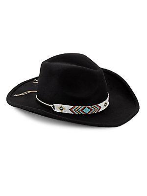225;le By Alessandra Beaded Wool Cowboy Hat