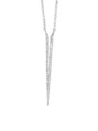 Ef Collection Diamond And 14k White Gold Split Dagger Necklace