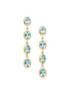 Saks Fifth Avenue 14k Gold & Blue Topaz Oval Drop Earrings