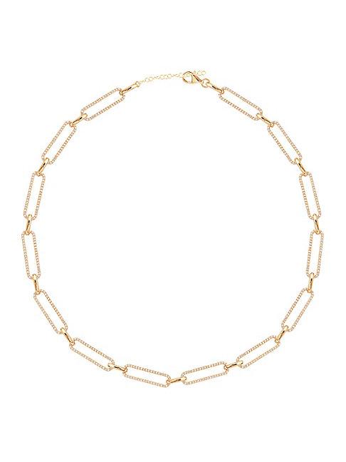 Gabi Rielle 14k Gold Vermeil & Cubic Zirconia Pav&eacute; Link Gold Necklace
