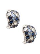 Effy Sterling Silver & White & Blue Sapphire Earrings