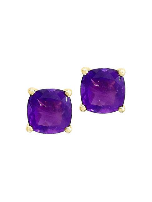 Effy Amethyst And 14k Yellow Gold Earrings