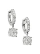 Diana M Jewels 14k White Gold & 0.90 Tcw Diamond Drop Earrings