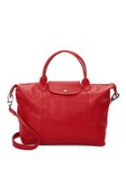 Longchamp Le Pliage Cuir Top Handle Tote