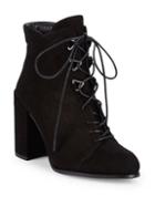 Stuart Weitzman Leather Lace-up Booties