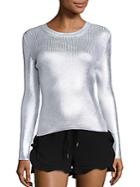 Carven Cotton Blend Ribbed Top
