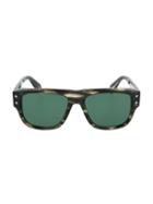 Alexander Mcqueen 54mm Avana Tortoise Rectangular Sunglasses