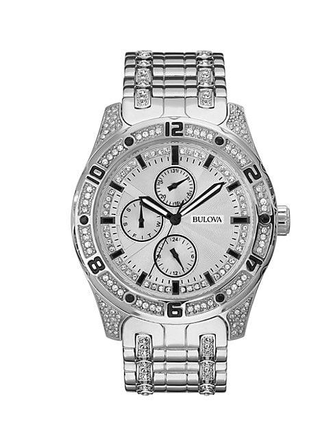 Bulova Swarovski Crystal Stainless Steel Bracelet Watch