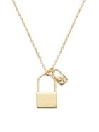 Saks Fifth Avenue 14k Yellow Gold & Diamond Padlock Pendant Necklace