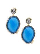 Freida Rothman Baroque Blues Opulence Blue Agate & Gold Drop Earrings